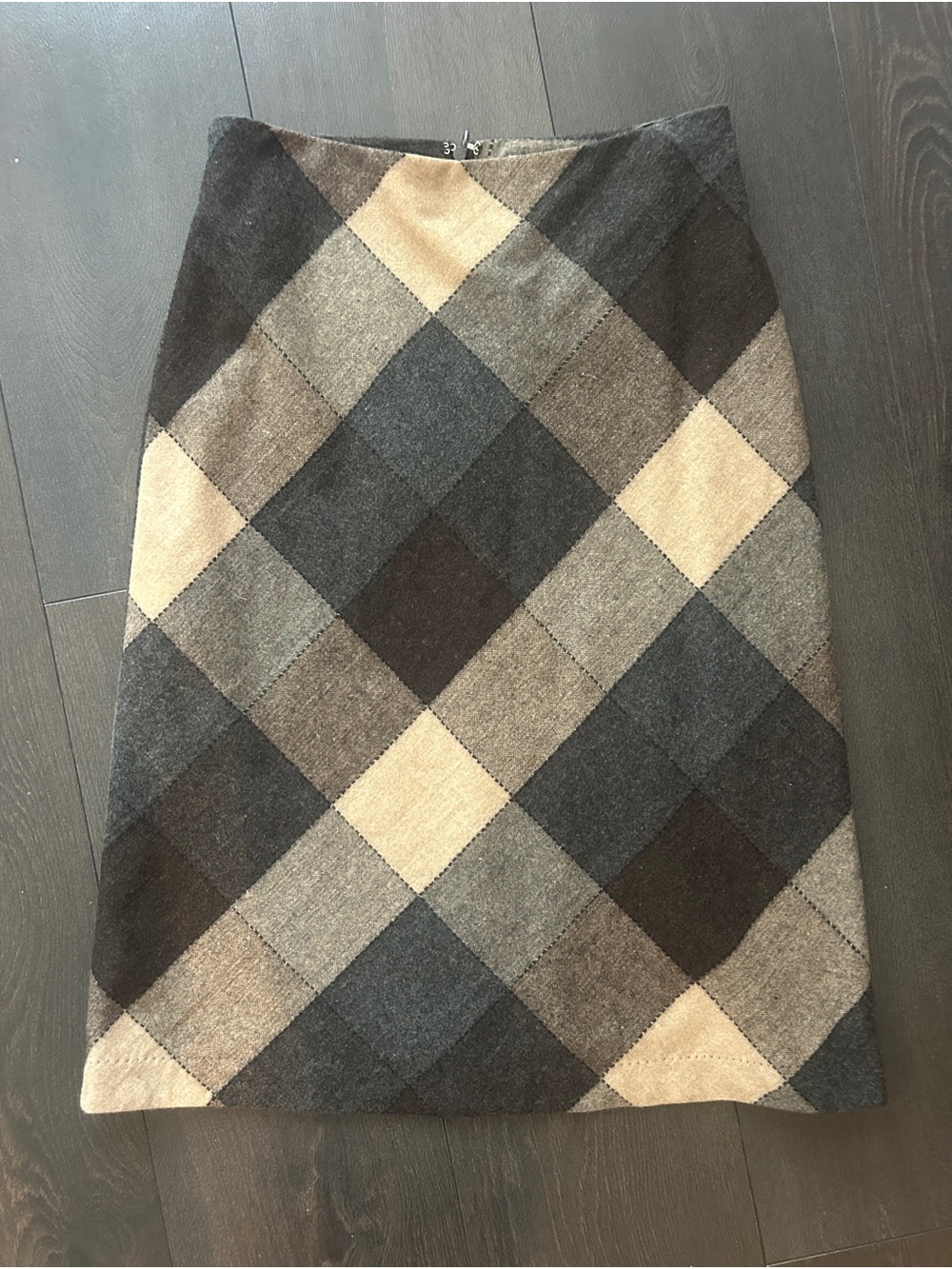 Vintage Y2K Gap Wool Plaid Midi Skirt Size 0 | Dark Academia